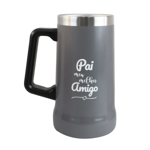 CANECA TÉRMICA DE INOX 750ML COM FRASE PAI MEU MELHOR AMIGO HG85052-F