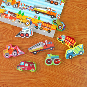 BRINQUEDO DIDÁTICO DE MADEIRA TRANSPORTES COLORIDOS - DMT5734-A