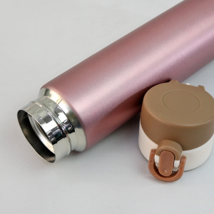 GARRAFA ISOTÉRMICA AÇO INOX TRAVA VACUUM CUP 300 ML - HG85034-ROSÉ