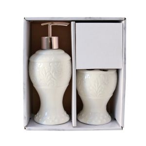 JOGO DE BANHEIRO DE PORCELANA 2 PEÇAS 250ML - SXHW5223