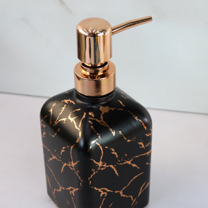 KIT PARA BANHEIRO DE VIDRO COM 02 PEÇAS ESTAMPA MARMORIZADA - SXYZ5110-GR