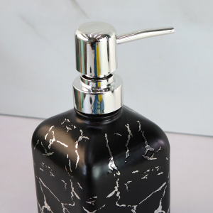 KIT PARA BANHEIRO DE VIDRO COM 02 PEÇAS ESTAMPA MARMORIZADA - SXYZ5110-PTA