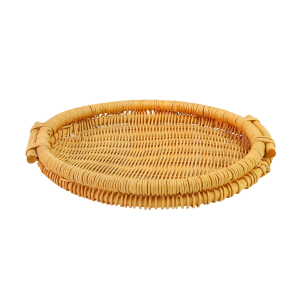 CESTA DECORATIVA DE RATTAN REDONDA 24CM ALÇAS NAS LATERAIS - 2104833
