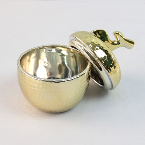 PORTA TRECO MAÇÃ DECORATIVO  DE CERÂMICA 9X16,5CM - GF2613