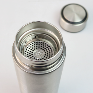 GARRAFA ISOTÉRMICA DE AÇO INOX COM INFUSOR 400ML - GDR0305-PTA