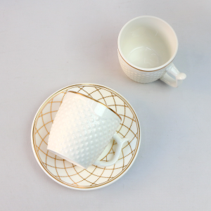 CONJUNTO DE XÍCARAS  E PIRES 90ML  DE PORCELANA COM 12 PEÇAS - PRC01173A-B