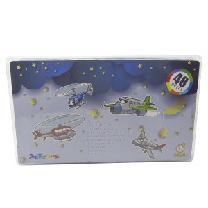 KIT DE PINTURA EM MALETA CAPA TRANSPARENTE E ESTAMPA AVIÃO 48 PEÇAS - MT48T-D