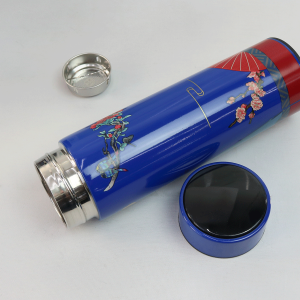 GARRAFA ISOTERMICA AÇO COM INFUSOR E VISOR TOUCH EM LED ESTAMPADA 400ML - GDR0749-C