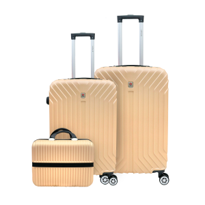 JOGO DE MALA ROSÉ BARCELONA PLUS EM ABS COM 3 PEÇAS - BA332J00135