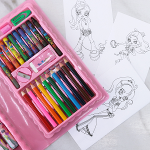 ESTOJO MALETA ESCOLAR COM 48 PEÇAS INMETRO FONE- MT48GIRL-FONE