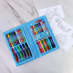 ESTOJO MALETA ESCOLAR COM 48 PEÇAS INMETRO - MT48DINO-G