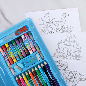 ESTOJO MALETA ESCOLAR COM 48 PEÇAS INMETRO - MT48DINO-H