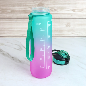 GARRAFA SQUEEZE DE PLÁSTICO MOTIVACIONAL COM CANUDO 1 LITRO - CZ22772-VD