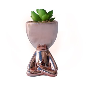 VASO DECORATIVO COM SUCULENTA ARTIFICIAL 6.5X7X11CM - MG5118-GR