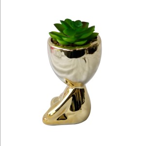VASO DECORATIVO COM SUCULENTA ARTIFICIAL 6.5X7X11CM - MG5118-DOU