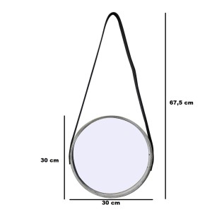 ESPELHO DE PAREDE DE MADEIRA REDONDO 30CM - TRC8054-CZ