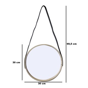 ESPELHO DE PAREDE DE MADEIRA REDONDO 35CM - TRC8055-BG