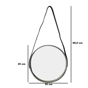 ESPELHO DE PAREDE DE MADEIRA REDONDO 35CM - TRC8055-CZ