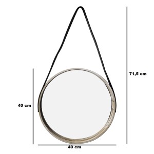 ESPELHO DE PAREDE DE MADEIRA REDONDO 40CM - TRC8056-BG
