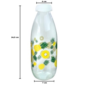 GARRAFA DE VIDRO ESTAMPADA COM TAMPA 1 LITRO - VDA04068-E