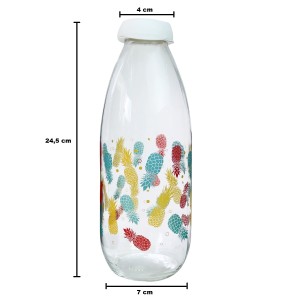 GARRAFA DE VIDRO DECORADA COM TAMPA 1 LITRO - VDA04068-F