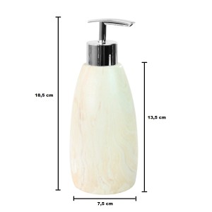 PORTA SABONETE LÍQUIDO DE PORCELANA MARMORIZADA 380ML - 3864