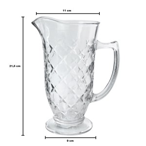 JARRA DE VIDRO EM RELEVO FLORAL 1000ML - VDA05020