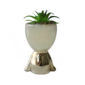 VASO DECORATIVO COM SUCULENTA ARTIFICIAL 7X9X11.5CM - MG5117-DOU