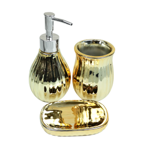 KIT DE BANHEIRO EM CERÂMICA COM 03 PEÇAS EM ESTAMPA - 399-DOU