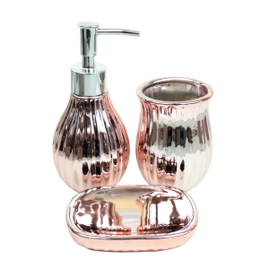 KIT DE BANHEIRO EM CERÂMICA COM 03 PEÇAS EM ESTAMPA - 399-GR