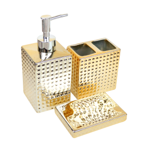 KIT DE BANHEIRO EM CERÂMICA COM 03 PEÇAS - 395-DOU