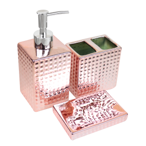 KIT DE BANHEIRO EM CERÂMICA COM 03 PEÇAS - 395-GR