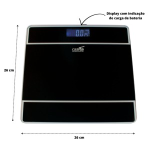 BALANÇA DIGITAL VIDRO TEMPERADO QUADRADA CAPACIDADE 180 KG - CA05027-PT