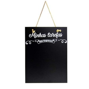 QUADRO PORTA RECADO NEGRO DE MADEIRA 36CM - 0508