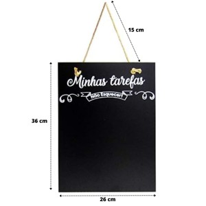 QUADRO PORTA RECADO NEGRO DE MADEIRA 36CM - 0508