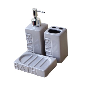 KIT DE BANHEIRO VIENA  EM CERÂMICA COM 3 PEÇAS 330 ML - CEA01002-BG