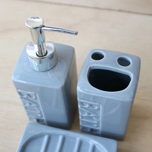 KIT DE BANHEIRO VIENA  EM CERÂMICA COM 3 PEÇAS 330 ML - CEA01002-CZ