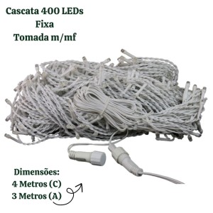 CASCATA 400 LED BC FIO BR FIXA TOM MMF 127V 14007
