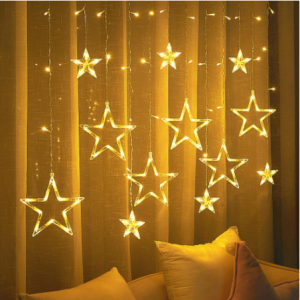 CASCATA 138 LED WARM ESTRELA NA PONTA 8 FUNÇÕES 127V USO INTERNO - 11658