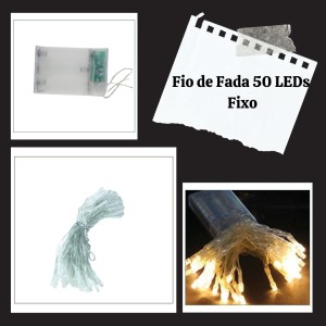 50 LED WARM FIXO E PISCA A PILHA - 89531