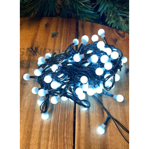 100 LÂMPADAS CEREJINHA BRANCA FIO VERDE 8FUNÇÕES 127V USO INTERNO - 17012