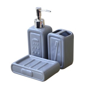 KIT DE BANHEIRO VIENA  EM CERÂMICA COM 3 PEÇAS 280 ML - CEA01004-CZ