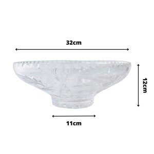 FRUTEIRA DE VIDRO TRANSPARENTE 12X32CM - WE0708