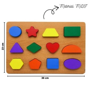 BRINQUEDO DIDÁTICO DE MADEIRA FORMAS GEOMÉTRICAS COLORIDAS - DMT5731