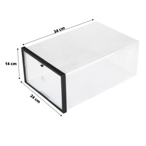CAIXA ORGANIZADORA PARA CALÇADOS DE PLÁSTICO E COM TAMPA 14X24X34CM- 3002-PT