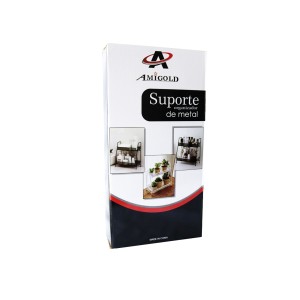 SUPORTE ORGANIZADOR DE METAL COM 02 PRATELEIRAS 31X33X17CM - 2674-PT