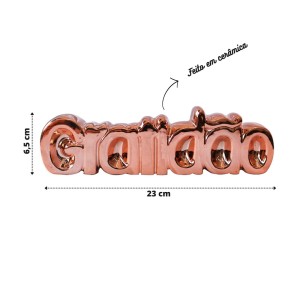 ENFEITE DECORATIVO COM A PALAVRA GRATIDÃO EM RESINA - 2820-GR
