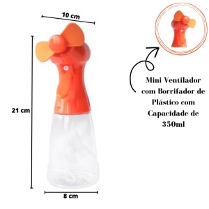 MINI VENTILADOR COM BORRIFADOR DE PLÁSTICO 350 ML 21.7.5CM - ALL51148-LJ