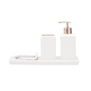 JOGO DE BANHEIRO DE PORCELANA COM 4 PEÇAS - 2802-BR