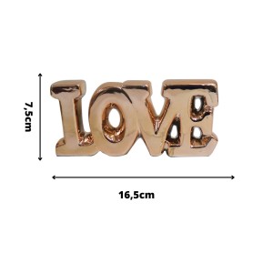 ENFEITE DECORATIVO DE CERÂMICA FRASE LOVE 17CM - 96514-GR